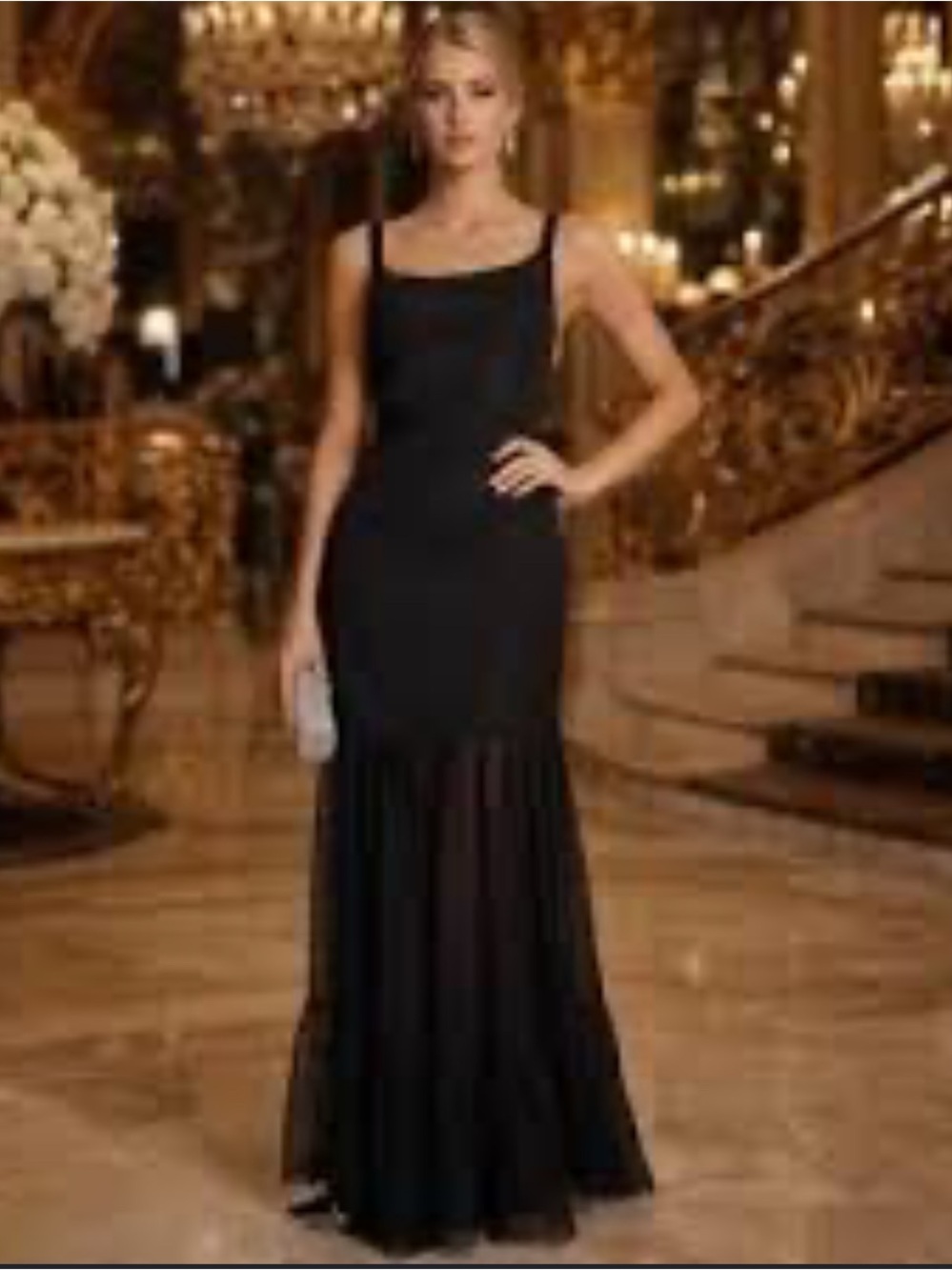 NWT Hello Molly Elegant Black Sleeveless Evening Gown